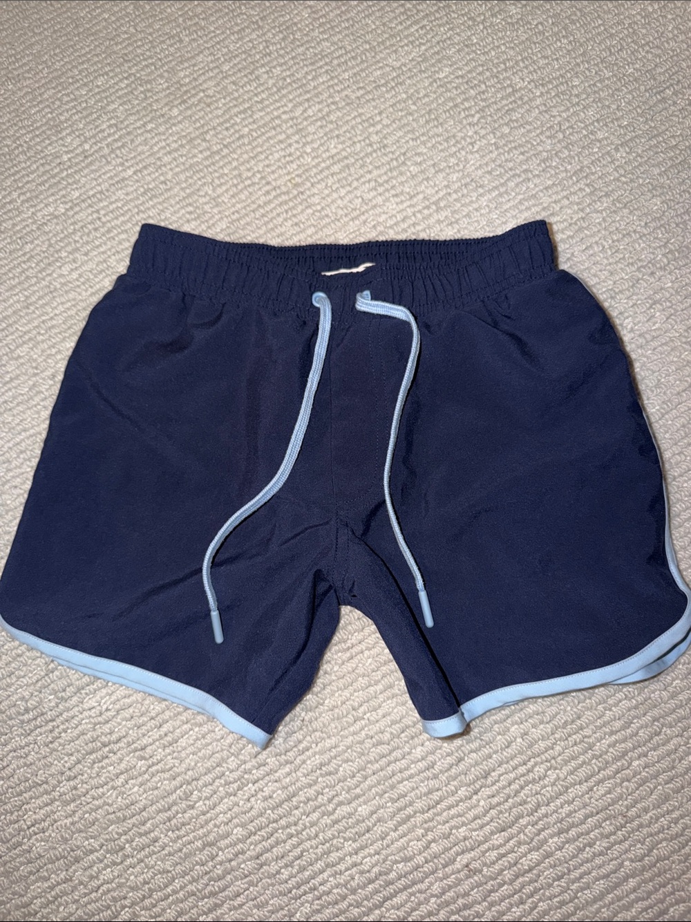 Boys Minnow Swim Navy Blue with Light Blue Trim Swim Trunks - 9/10 - worn 1x
